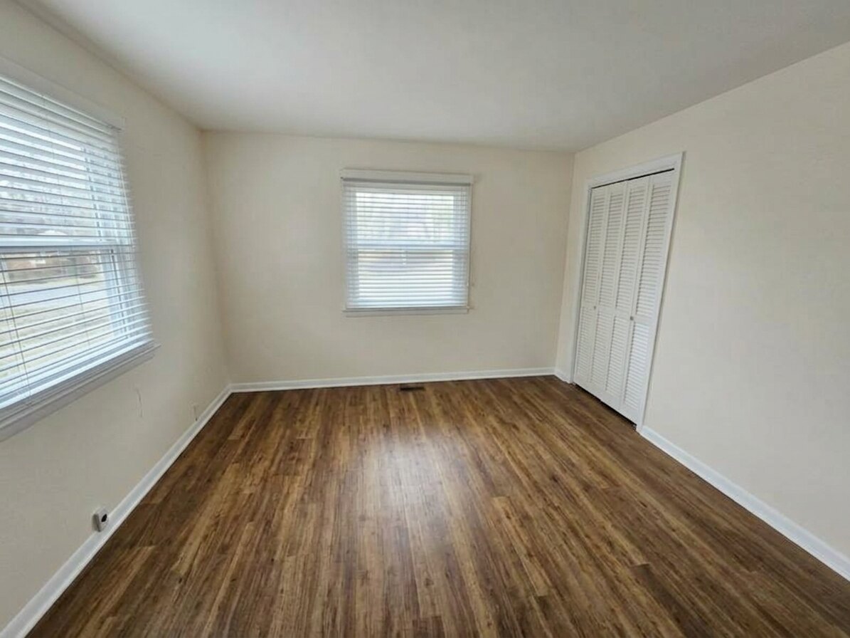 Occupied rental bedroom, then the same room emptied — after unstaging