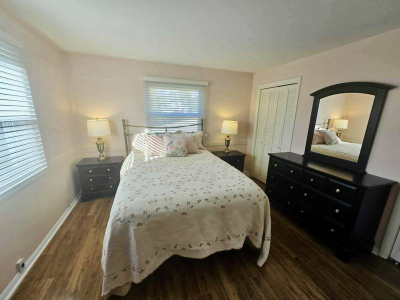 Occupied rental bedroom, then the same room emptied — before